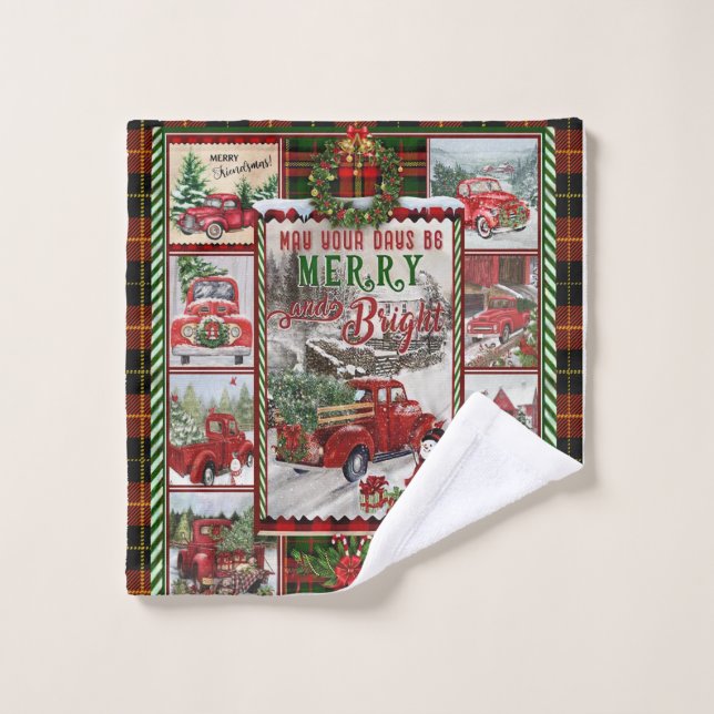 Personnalisé Votre Joyeux Joyeux Et Lumineux, Noël (Gant de toilette)