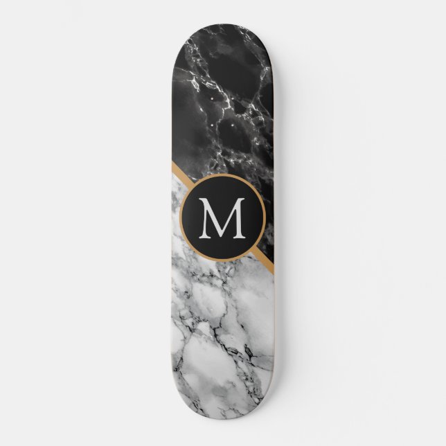 Personnalisé Votre Lettre Skateboard Marble Stone (Recto)