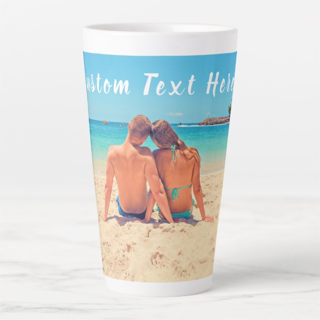 Personnalisé votre Mug en latte photo avec texte p (Devant)