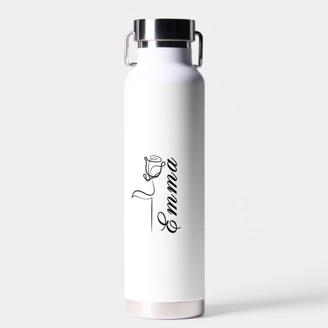Personnalisé Votre Nom Bouteille d'eau florale (Avant)