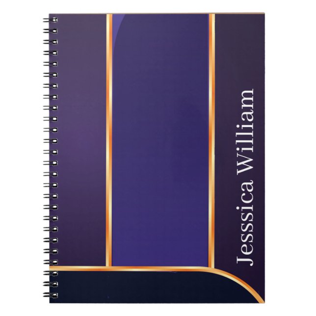 Personnalisé Votre Nom Élégant Violet Cahier de Ly (Devant)