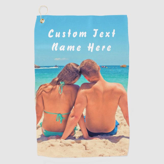 Personnalisé votre photo serviette de golf et text (Devant)