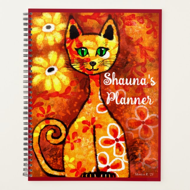 Personnalisé Whimsical Retro Kitty Chat Orange Rou (Devant)