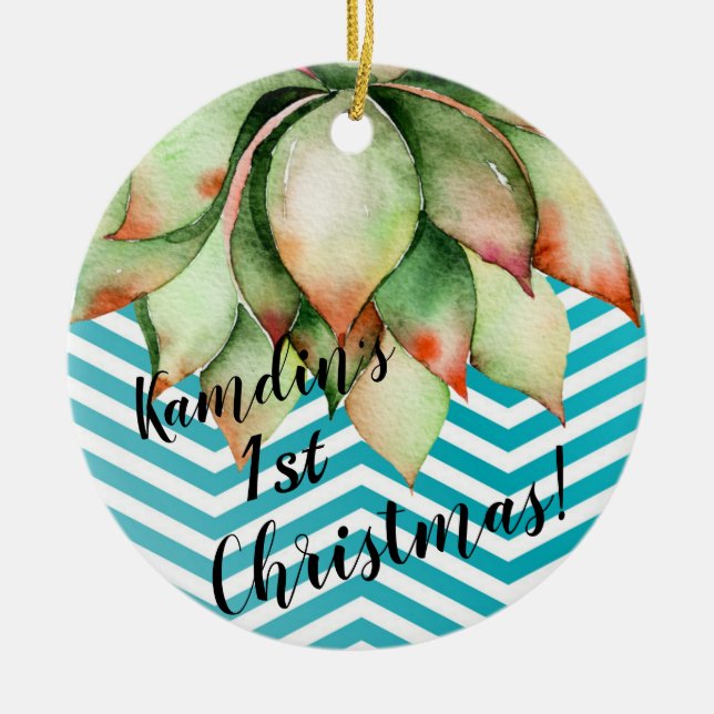 Personnalisé XMAS Ornement Boho Cactus Succu (Devant)