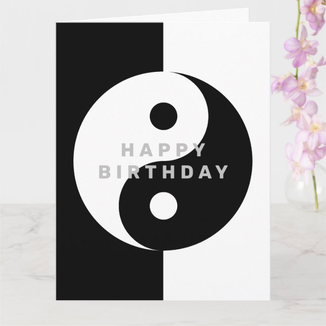 Personnalisé Yin Yang symbole Carte de voeux Anniv (Orchidée)