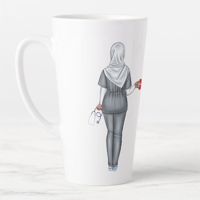 Personnalisée Chic Musulmane Femme Infirmière Mug (Gauche)