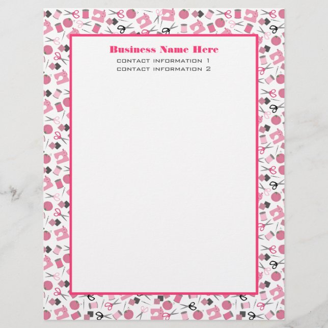 Personnalisée En-tête de lettre de couture rose (Devant)