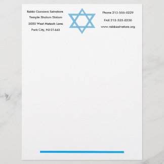 Personnalisée En-tête de lettre d'étoile de David