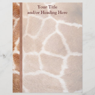 Personnalisée En-tête de lettre d'impression de girafe