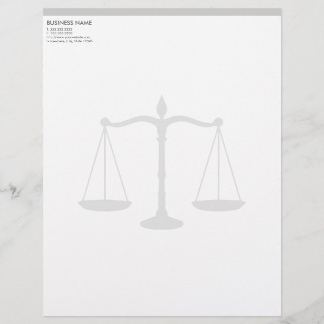 Personnalisée En-tête de lettre du procureur - Échelle de justic (Devant)