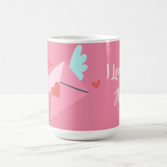 Personnalisée Je t'aime Lettre Valentines Jour Mug (Centre)