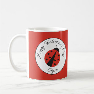 Personnalisée Saint Valentin Mug Ladybugs Coeurs
