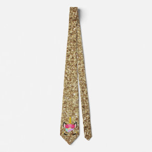 Personnalisée Unicorn Gold Mens robe Cravate