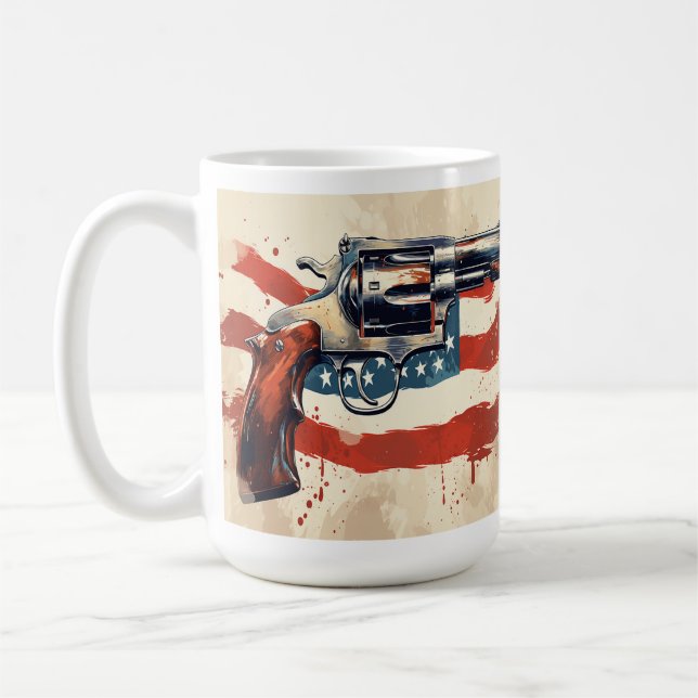 Personnaliser 2ème amendement Drapeau de café Mug  (Gauche)