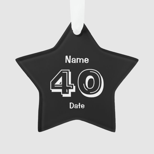 Personnaliser 40e anniversaire Ornament Gag Cadeau (devant)
