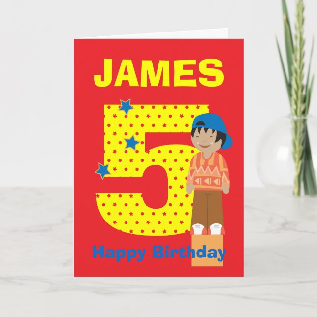Personnaliser âge et nom de la carte d'anniversair (Devant)