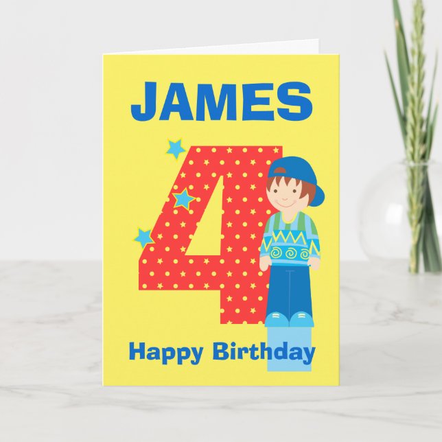 Personnaliser âge et nom de la carte d'anniversair (Devant)
