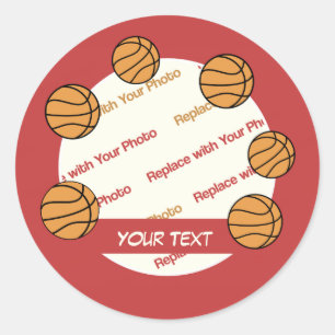 Personnaliser Basketball -- Autocollants de photo 