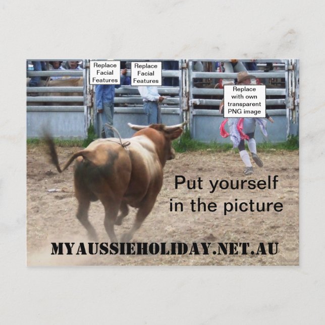 Personnaliser Carte postale 'Charger Bull' (Devant)