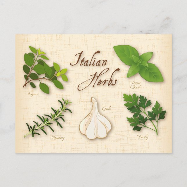 Personnaliser Carte postale Herbes italiennes (Devant)