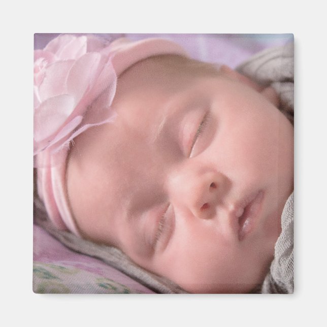 Personnaliser ce joli petit aimant photo bébé (Devant)