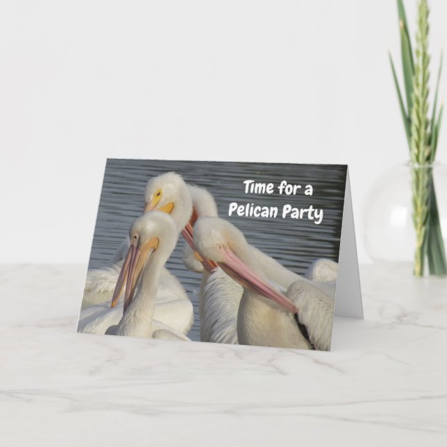 Personnaliser ce Quartet de Pélicans Carte d'anniv (Devant)