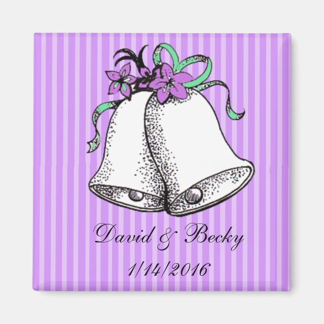 Personnaliser ces Magnets de mariage violet Favori (Devant)