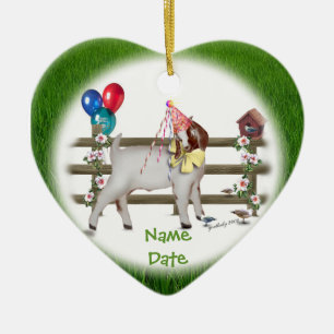 Personnaliser cet ornement de chèvre d'anniversair