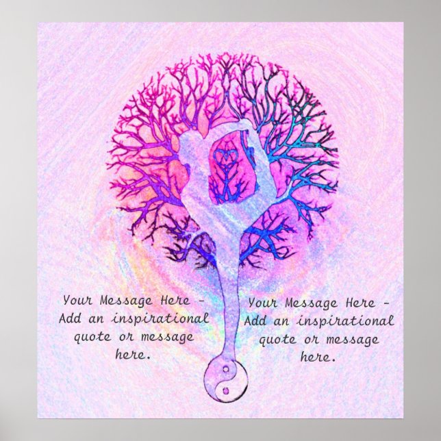 Personnaliser cette affiche - Yoga rose Yin Yang (Devant)