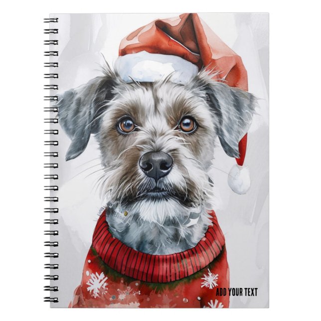 PERSONNALISER : Chien de Noël | Journal carnet (Devant)