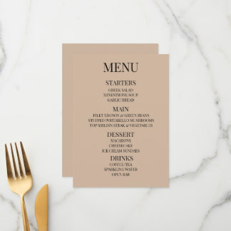 Personnaliser - Créez Votre Propre Menu Beige Pers