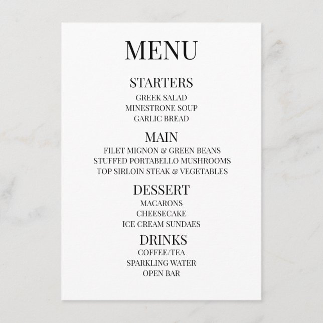 Personnaliser - Créez votre propre menu personnali (Devant)