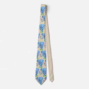 Personnaliser Cute Blue Elephant Party Cravate