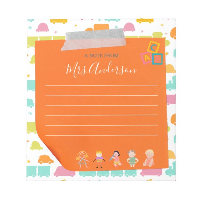 Personnaliser Cute Orange Une Note Du Bloc-Notes D (Devant)