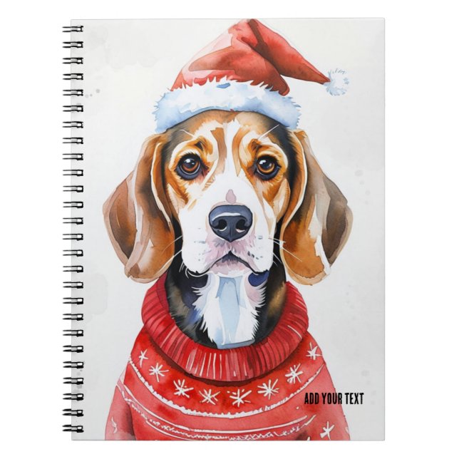 PERSONNALISER : Dachshund de Noël | Carnet (Devant)