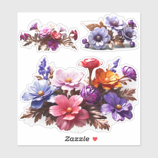 Personnaliser des autocollants floraux en vinyle (Feuille)