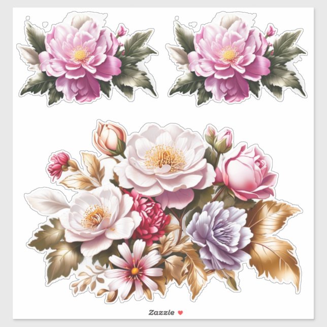Personnaliser des autocollants floraux en vinyle (Feuille)