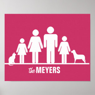 Personnaliser d'une famille de quatre affiches