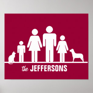 Personnaliser d'une famille de quatre affiches