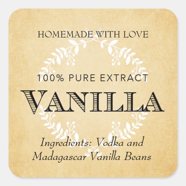 Personnaliser étiquette d'extraction de vanille VE (Devant)