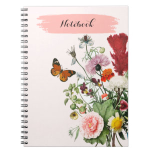 PERSONNALISER : Fleurs + Papillon Carnet