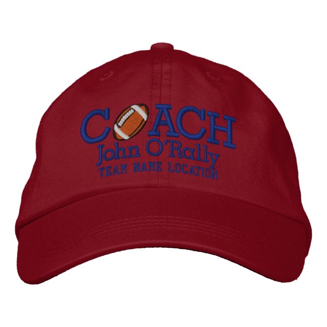 Personnaliser Football Coach Casquette Votre nom V (Devant)