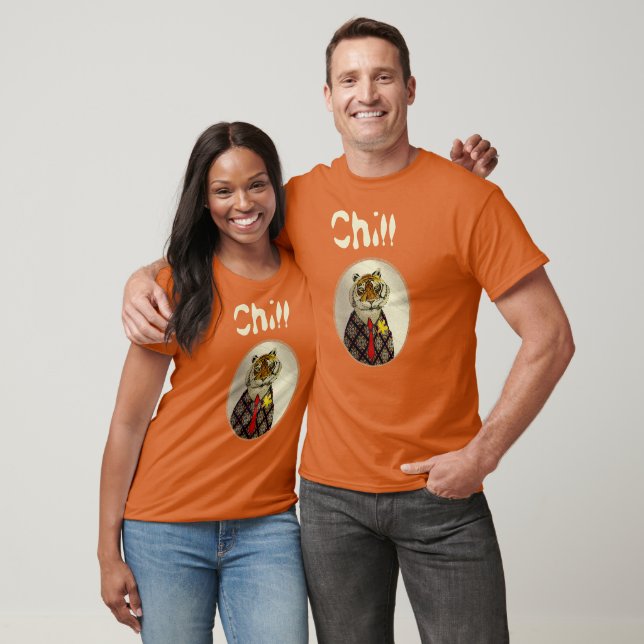 Personnaliser Fun Chill Tiger T-Shirt (Unisexe)