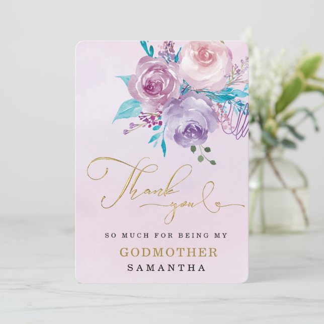 Personnaliser Godmère carte de remerciements (Debout devant)