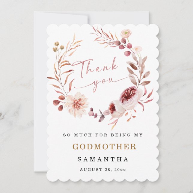 Personnaliser Godmère carte de remerciements (Devant)