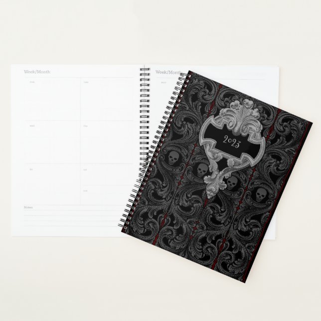 Personnaliser Goth Grey Ornement & Crâne (Devant avec enveloppe)
