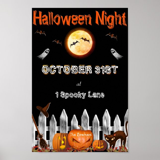 Personnaliser Halloween Poster Porche Éffrayant Po (Devant)