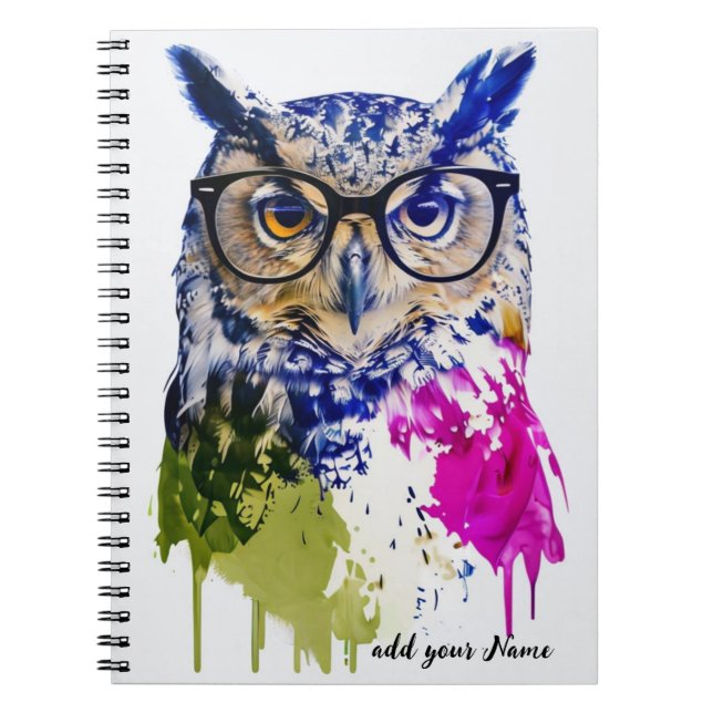 PERSONNALISER : Hippie Owl | Journal carnet (Devant)