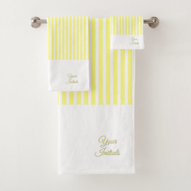 Personnaliser le cadeau Mariage Jaune rayé blanc (En situation)
