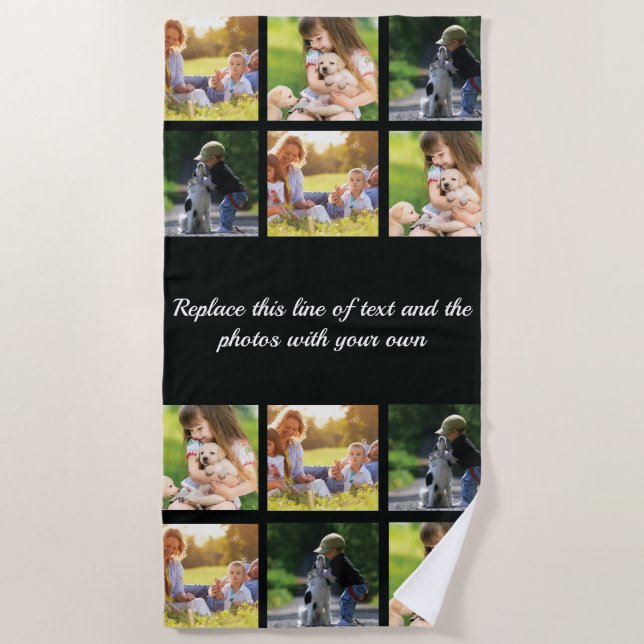 Personnaliser le collage photo et la serviette de  (Devant)